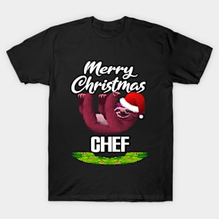 Merry Christmas  Chef  Funny Gift Pajama Christmas T-Shirt